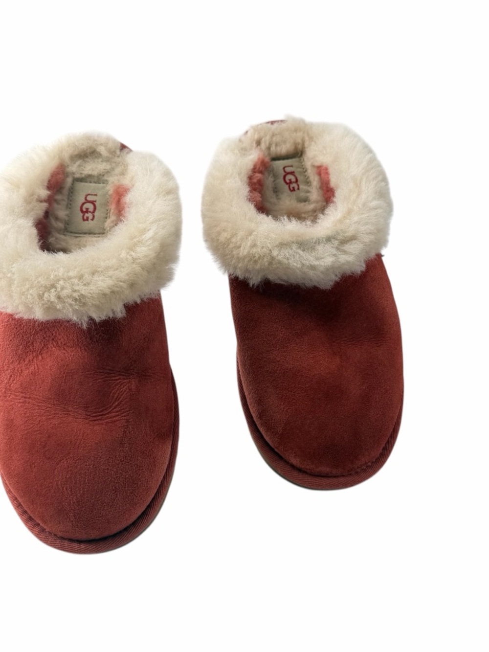 UGG Cluggette Slippers Bruschetta Red Suede Cozy Comfortable Women's Size 7